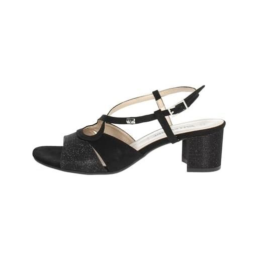 Valleverde sandalo donna 28216 in pelle nero una calzatura adatta per tutte le occasioni. Primavera-estate 2022 eu 39