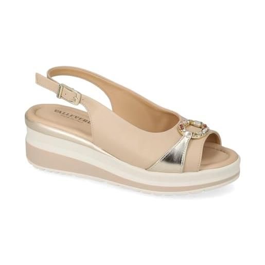 Valleverde sandali donna vgi300m in pelle sabbia scarpe casual comode, leggere e flessibili, ideali per primavera estate. Eu 40