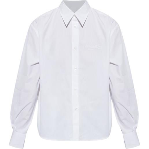 Off-White embroidered-logo shirt - bianco