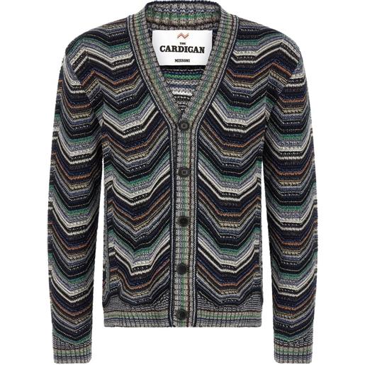 Missoni zigzag-knit v-neck cardigan - verde