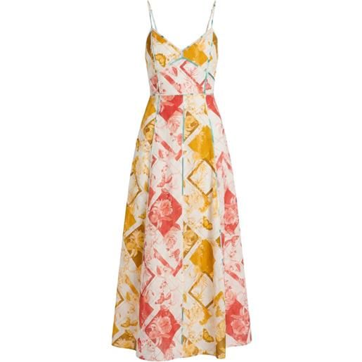Christy Lynn abito midi esme a fiori - bianco