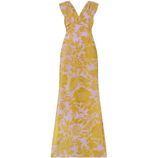 Lela Rose abito lungo con scollo a v - rosa