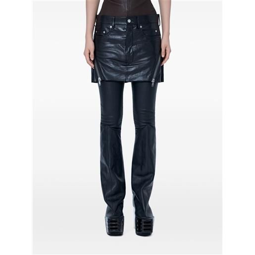 Rick Owens minigonna bolan banana con zip - nero