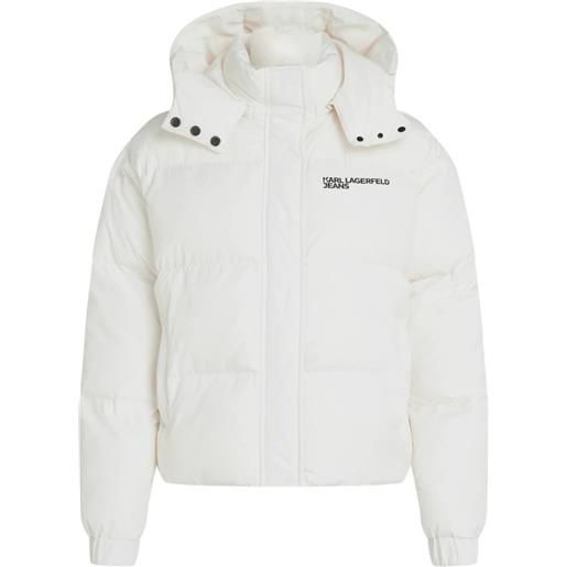 Karl Lagerfeld Jeans piumino con logo - bianco