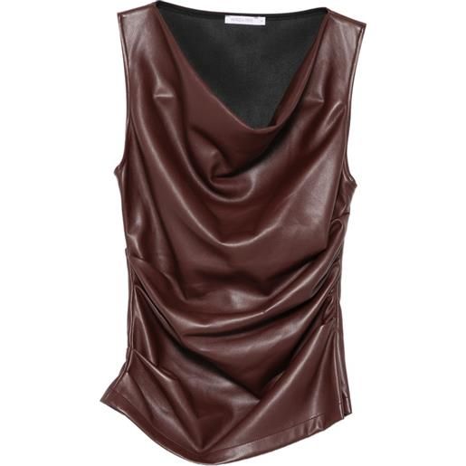 Patrizia Pepe draped coated top - marrone