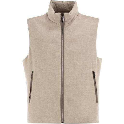 Moorer reversible quilted gilet - toni neutri