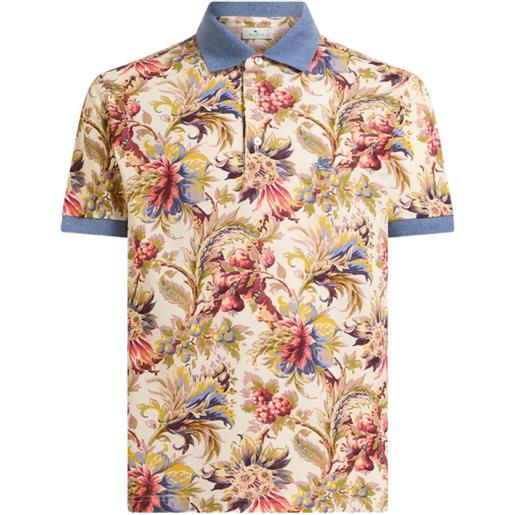 ETRO polo a fiori - blu