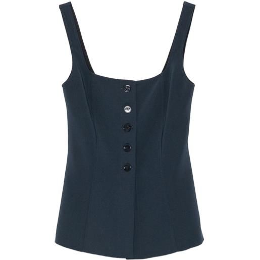 Patrizia Pepe button-up stretch-crêpe top - blu