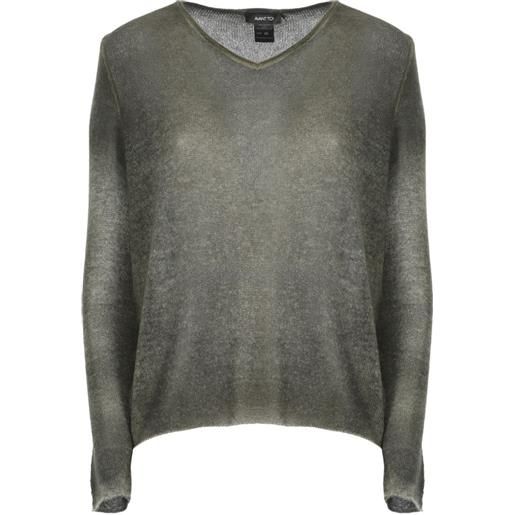Avant Toi maglione in cashmere con scollo a v - verde