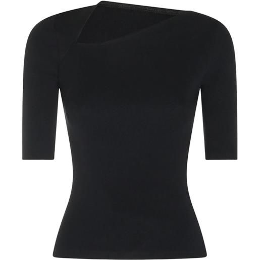 MM6 Maison Margiela top a coste con dettaglio cut-out - nero