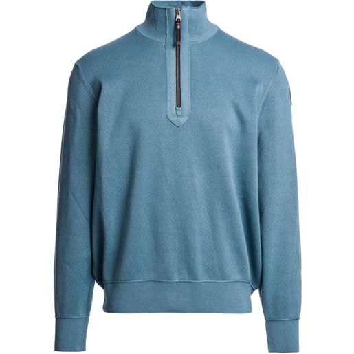 Parajumpers maglione basic scoe con mezza zip - blu