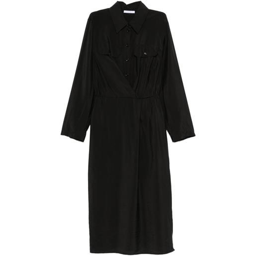 Patrizia Pepe long-sleeve shirt midi dress - nero