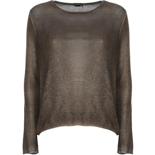 Avant Toi maglione in cashmere con trama sottile - marrone