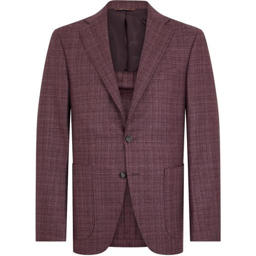 Canali checked single-breasted blazer - rosso