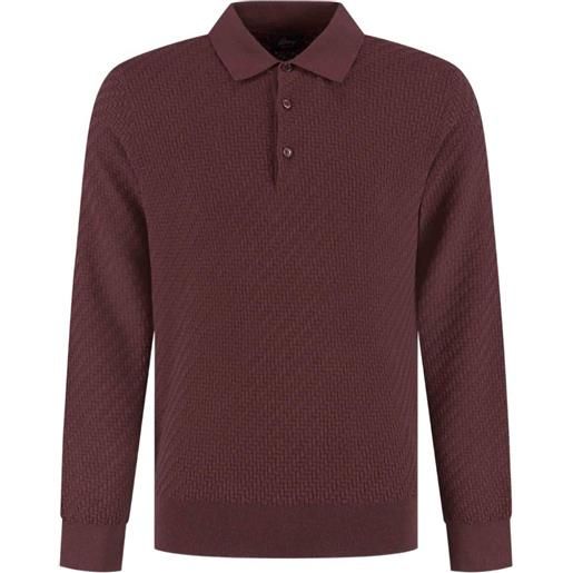 Brioni knitted polo shirt - rosso