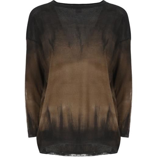 Avant Toi maglione con fantasia tie dye - marrone