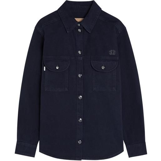Blazé Milano berber logo-embroidered denim shirt - blu