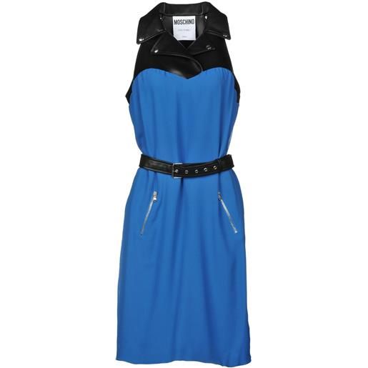 MOSCHINO - vestito in seta - blu china