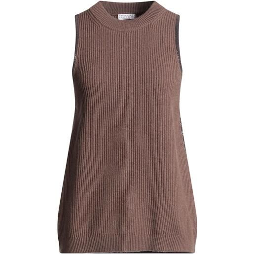 BRUNELLO CUCINELLI - maglia gilet - cioccolato
