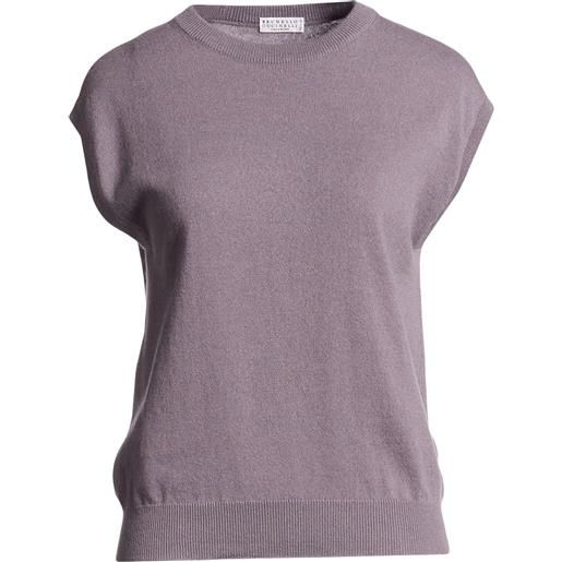 BRUNELLO CUCINELLI - maglia gilet - lilla