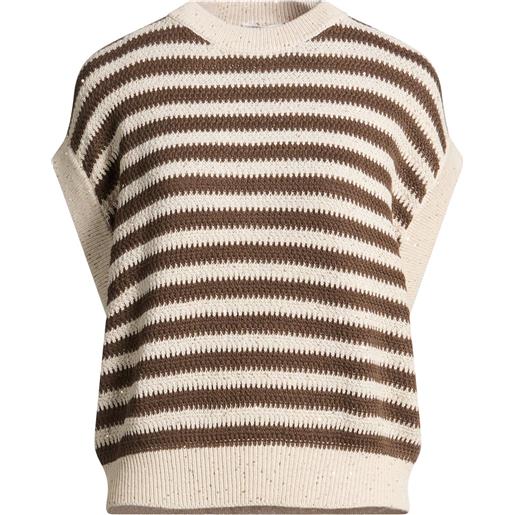 BRUNELLO CUCINELLI - maglia gilet - testa di moro