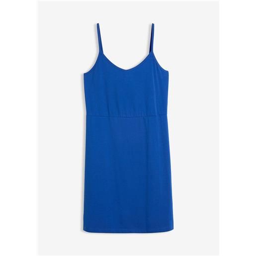 bonprix abito in cotone biologico elasticizzato con spalline-blu