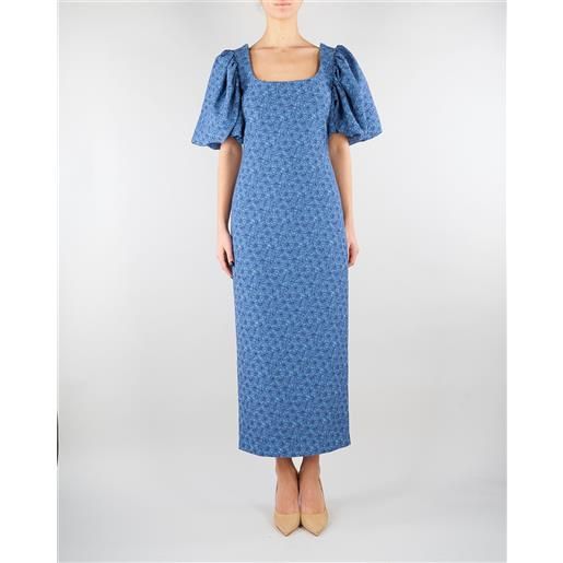 MAX MARA STUDIO abito avio lungo in cloqué jacquard