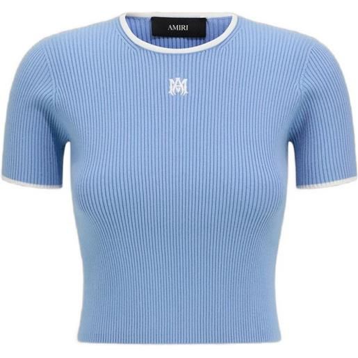 AMIRI t-shirt con ricamo ma - blu