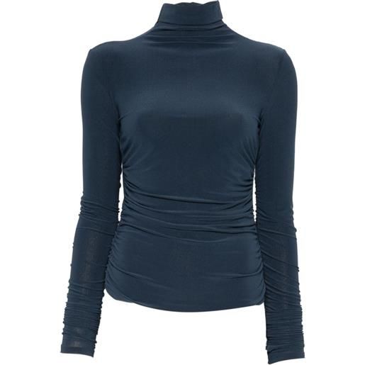 Patrizia Pepe draped roll-neck top - blu