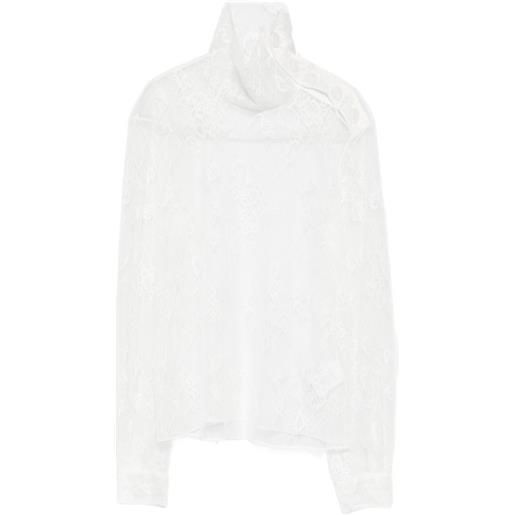 Patrizia Pepe lace button-detail top - bianco