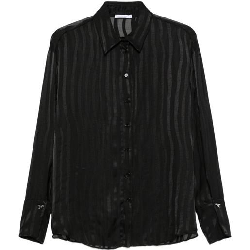 Patrizia Pepe dévoré oversized shirt - nero