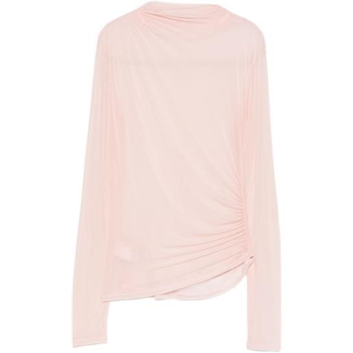 Patrizia Pepe sheer draped top - rosa