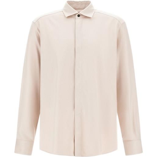 Herno camicia resort con colletto ampio - toni neutri