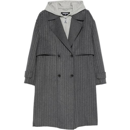 Patrizia Pepe pinstripe double-breasted coat - grigio