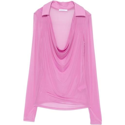 Patrizia Pepe sheer ruched top - rosa