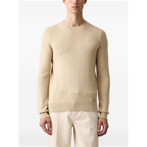 Trussardi textured-knit crew-neck sweater - toni neutri