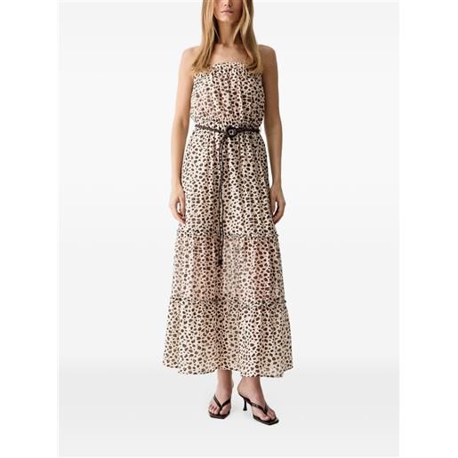 VICOLO animal-print midi dress - toni neutri