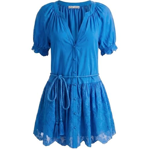alice + olivia abito thalia corto - blu