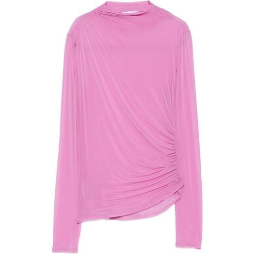 Patrizia Pepe sheer draped top - rosa