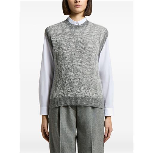 Peserico top con paillettes - grigio