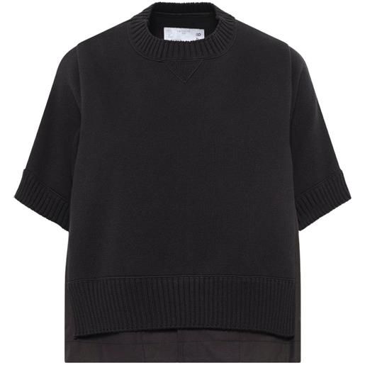sacai camicia con design a strati - nero