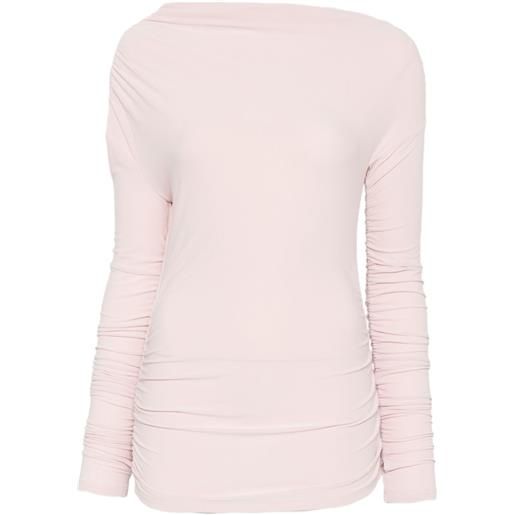 Patrizia Pepe draped off-shoulder top - rosa