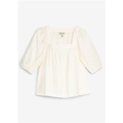 bonprix blusa in crinkle operato-bianco