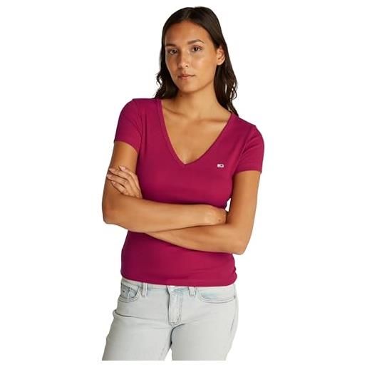 Tommy Jeans t-shirt maniche corte donna slim scollo a v