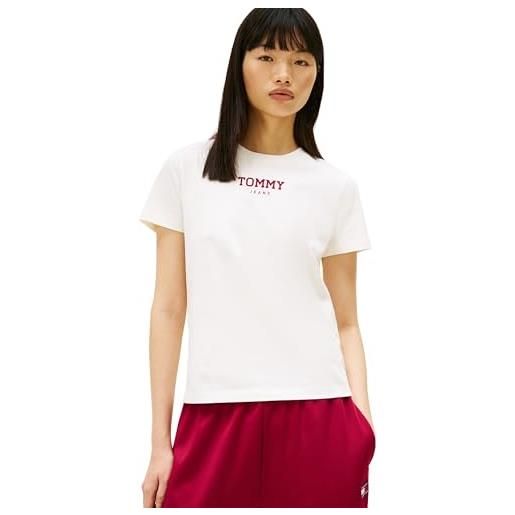 Tommy Jeans tjw reg essential logo 2 tee ext dw0dw21842 s/s t-shirt, bianco (ecru), 4xl, bianco (ecru), 4xl plus