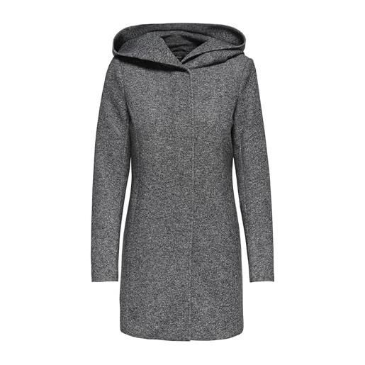 ONLY sedona light coat otw noos impermeabile donna, grigio (dark grey melange), 42 x-large