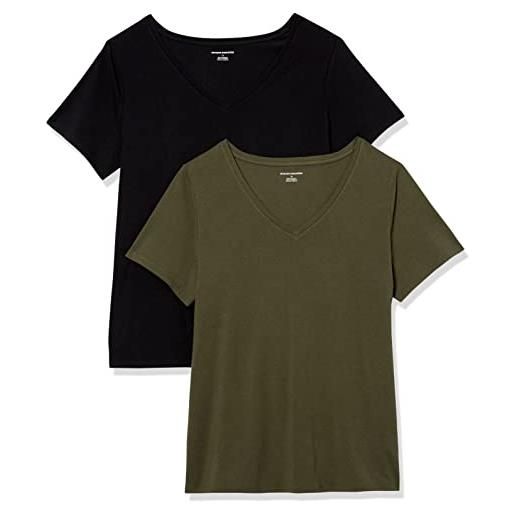 Amazon Essentials donna t-shirt a maniche corte con scollo a v, taglie forti
