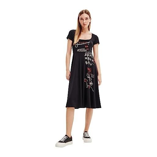 Desigual vestito da donna broadway road dress, nero, s