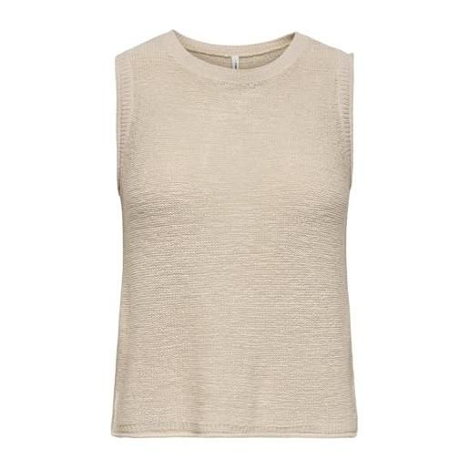 ONLY onlsunny - canottiera girocollo knt nca, pumice stone. , s
