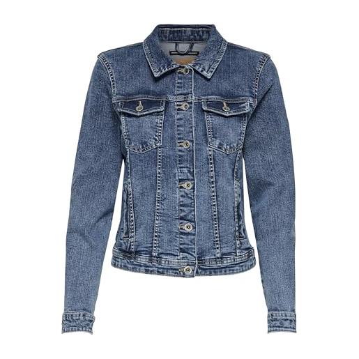 ONLY nos onltia dnm jacket bb mb bex02 noos, giacca in jeans donna, blu (medium blue denim medium denim), 48 (taglia produttore: 42)